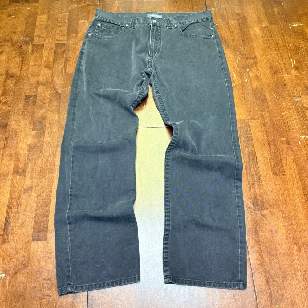 Pelle Pelle Jeans Mens 38x34 Baggy‎ Triple Black Straight Leg Denim Pants 1978